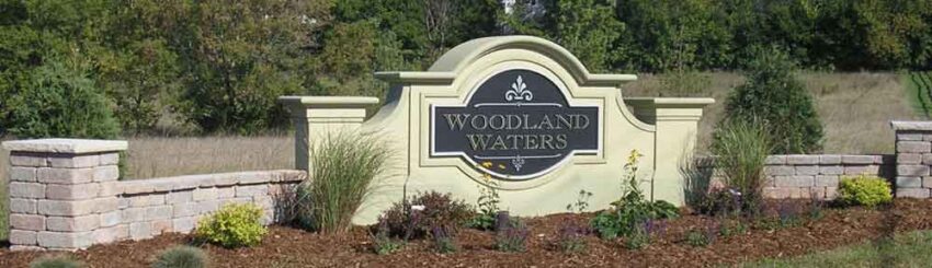 Woodland Waters Residential Community Entrance Sign Monument