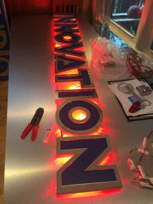 innovation studio red LED back lit letters - Back-lit LED Letters