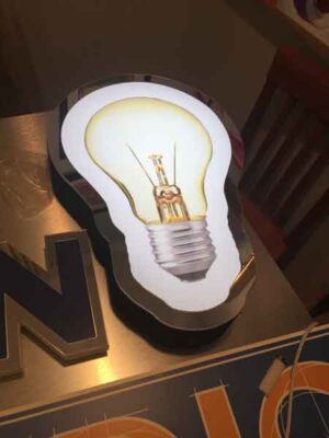 innovation studio white LED internal lit light bulb - Back-lit LED Letters