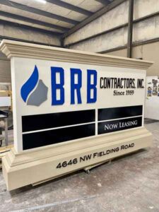 BRB Contractors Business Sign Monument in KS