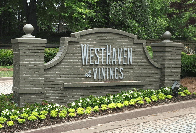 CNC Routed Letters on Brick Sign Monument