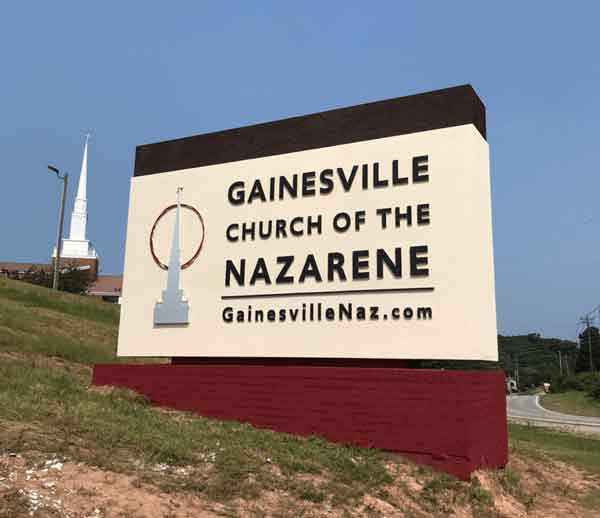 Church of Nazarene Modern Sign Monument After Installation