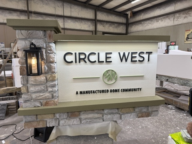 Circle West Sign Monument Completed
