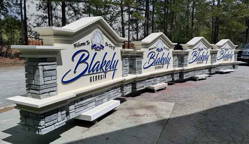 City of Blakely - Break-Away Monument Sign. We Offer Multi-Unit Discounts.