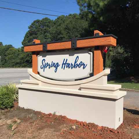 Community Entrance Sign Installed Ready For Final Inspection