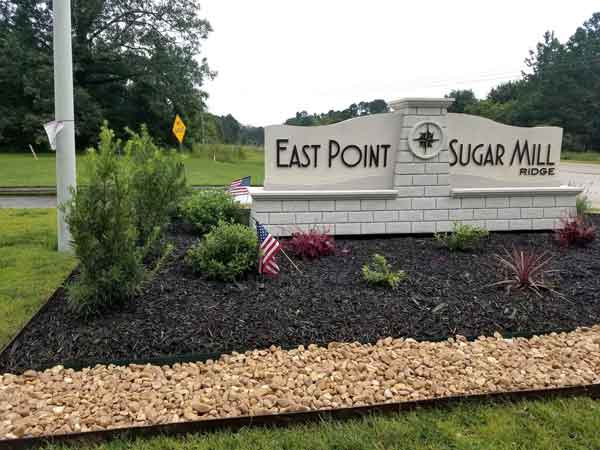 East Point Sugar Mill Entrance Sign Monument Installed