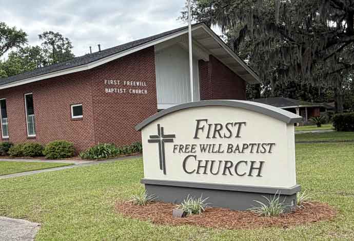First Free Will Baptist Church Sign Monument Complete