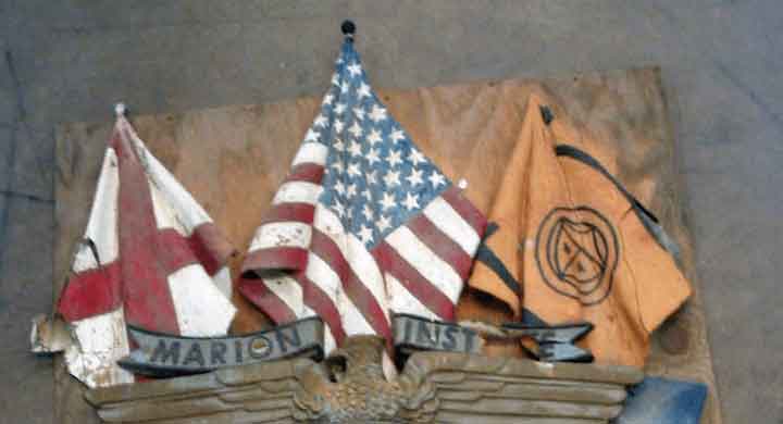 3-D Flag & Shield Hand-Carved Sign To Match