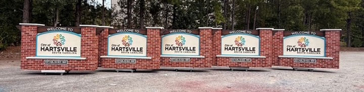 Hartsville, SC City Gateway Sign Monuments - 5 Units