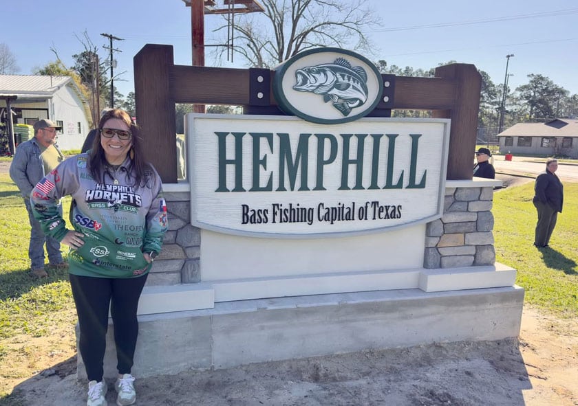 Hemphill, TX Township Sign Monument After Public Works Installed