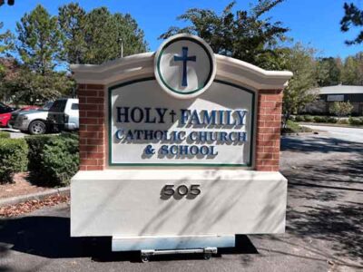 Holy Family Catholic School Sign Monument in WA