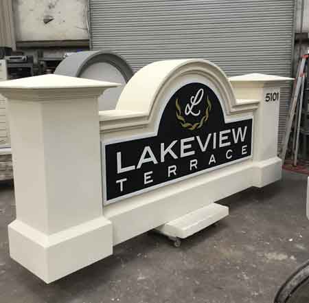 Lakeview Terrace Custom Sign Monument Before Shipping