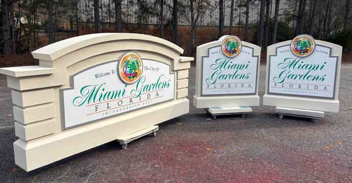 Miami Gardens City Entrance Signs Completed
