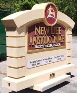 New Life Apostolic Church Sign Monument in SC