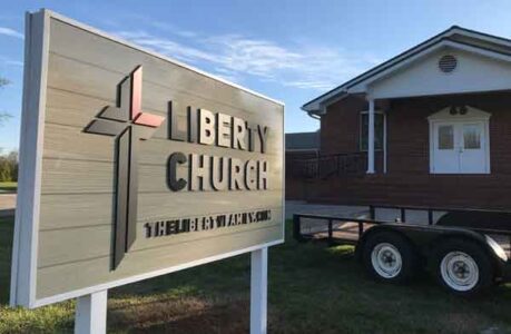 Post and Panel Church Sign Aluminum and PVC