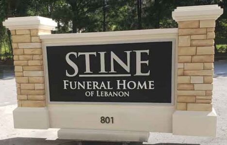 Stine Funeral Home Business Sign Monument in OH