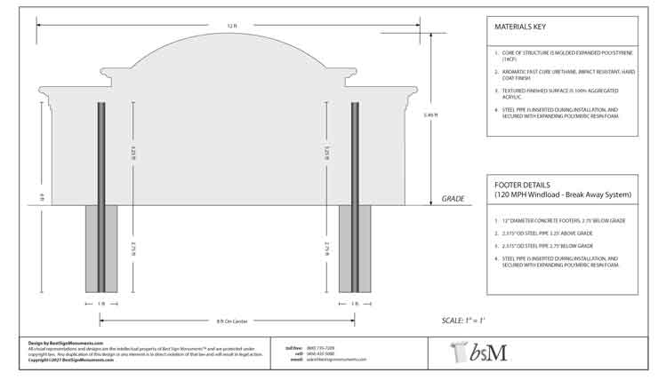 Footer Mechanical For Sign Monument