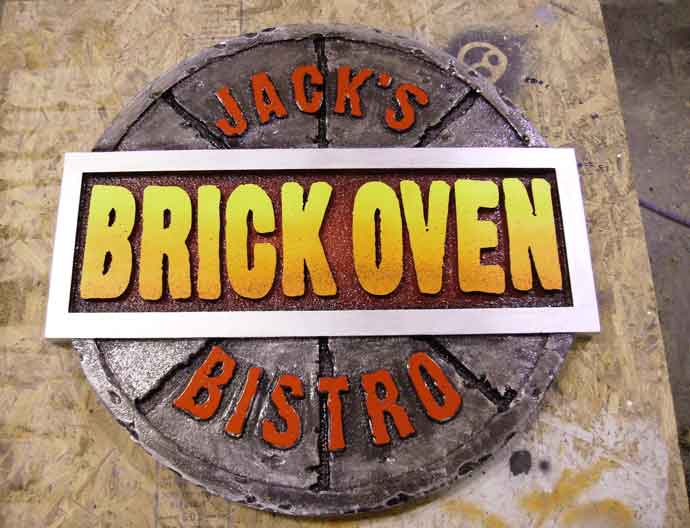 Hand Carved & Painted Bistro Sign In HDU