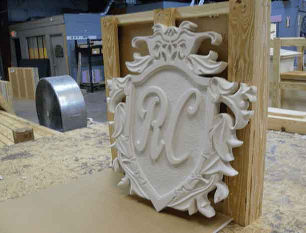 Hand Carved Shield Sign In Sign Foam HDU