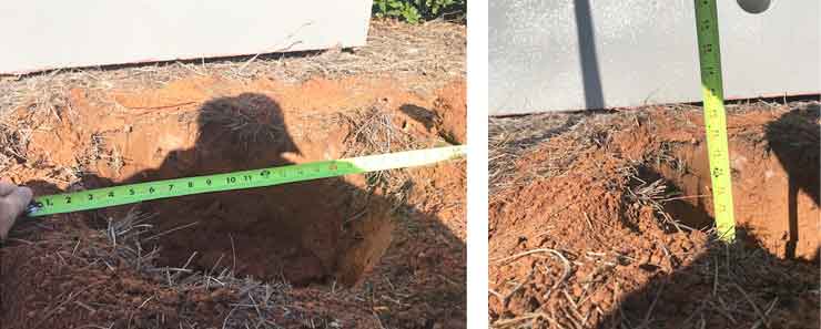Footer Hole - Ready For Width And Depth Inspection