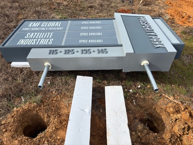 Lay Sign Monument On Ground On Packing Foam From Crate