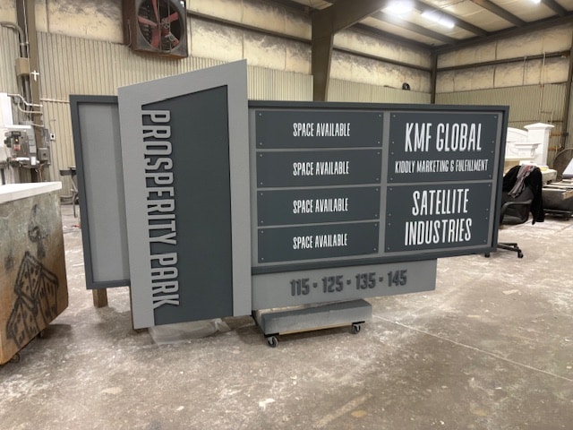 Sign Monument Completed Production - Before Crating and Shipping