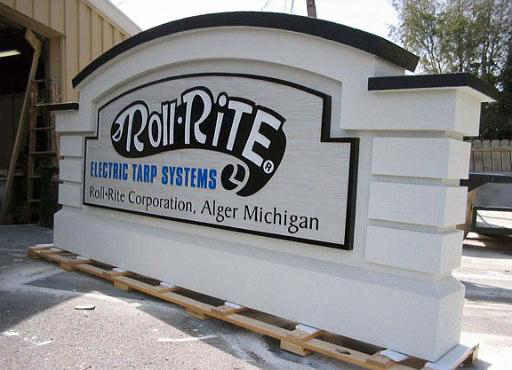 Monument Model #11 Sandblasted Foam On Double Sided Business Monument Sign