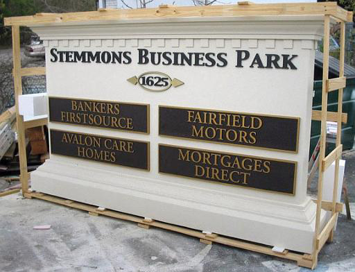 Monument Model #14 Business Park monument signage with tenant plaques