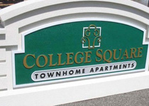 College Square Townhome Sign Monument