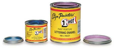 1 Shot! comercial sign enamels open paint cans