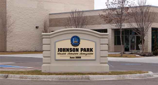 Johnson Park Youth Center Sign Monument