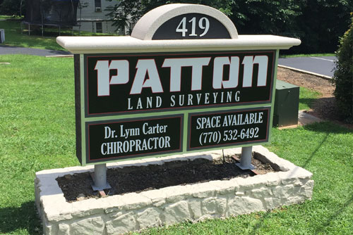 Patton Land Surveying Sign Monument After Picture