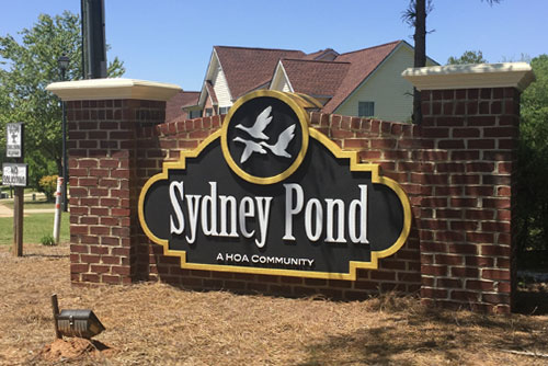 Sydney Pond Community Sign Monument After Picture