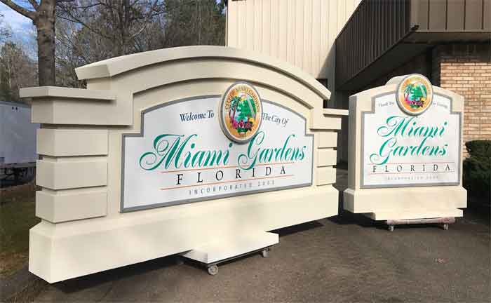 Miami Gardens, Florida - City Entrance Sign Monuments