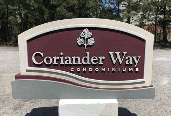 Signature Wave Monument Sign Design - Coriander Way Condominiums